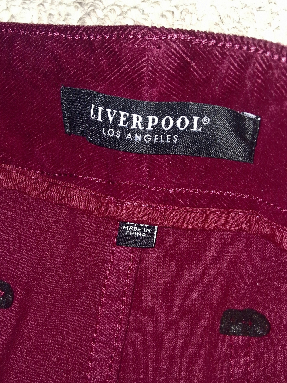 Liverpool Jeans Company Wide-Leg Corduroy Jeans in Deep Wine - Picture 7 of 10